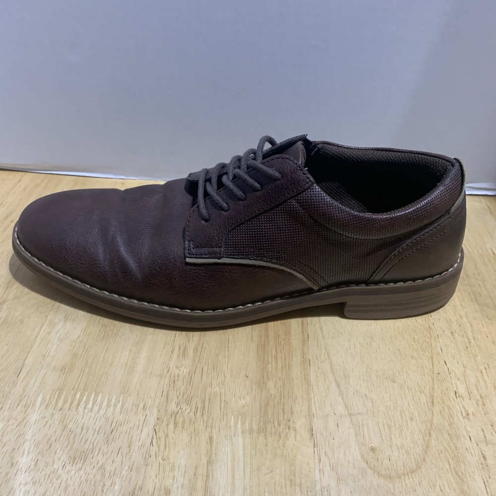 Parker & Sky  Mens Brown faux leather lace up shoes‎ Oxfords Loafer. Size 10.5
